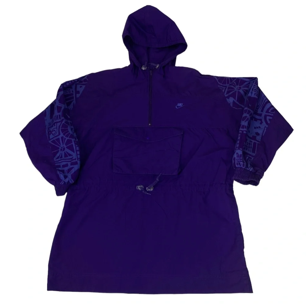 Unisex Gray Tag Nike Windbreaker Size M Vintage Purple Jacket Gray Tag Taiwan